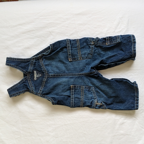 oshkosh b'gosh vestbak denim overalls & striped sweater bundle 3 months baby - Picture 2 of 12